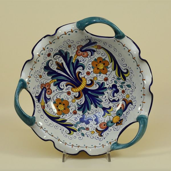 Centerpiece with three handles, cm.30d; Foscaro design
